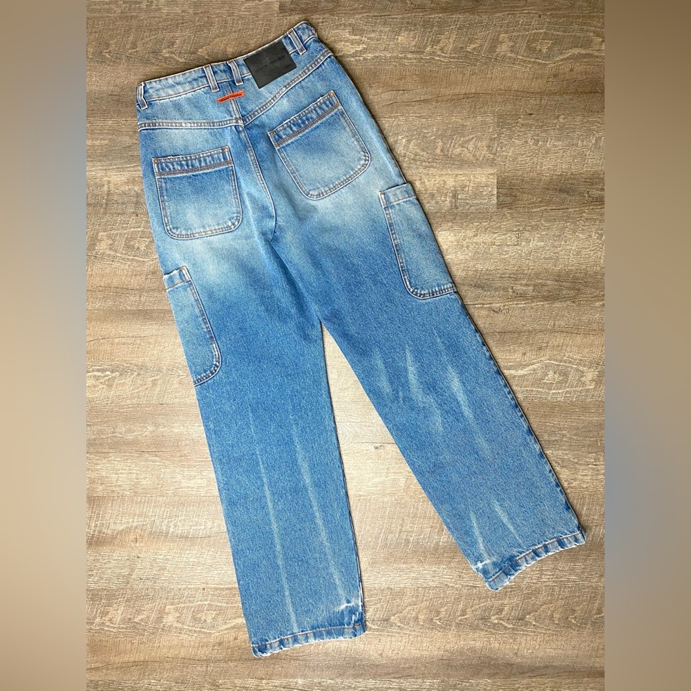 NWOT Heron Preston High-Waist Straight Leg 6-Pocket Medium Wash Denim Jeans - Picture 3 of 13